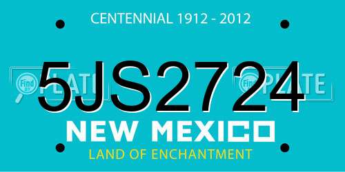 5JS2724 New Mexico License Plate