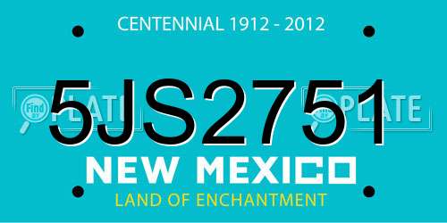 5JS2751 New Mexico License Plate