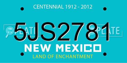 5JS2781 New Mexico License Plate