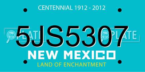 5JS5307 New Mexico License Plate