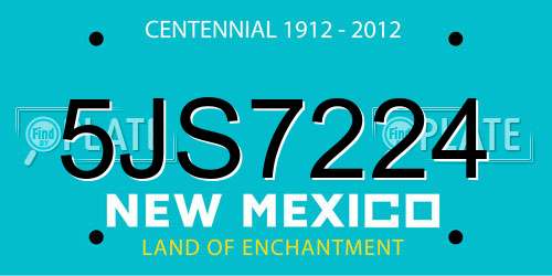 5JS7224 New Mexico License Plate