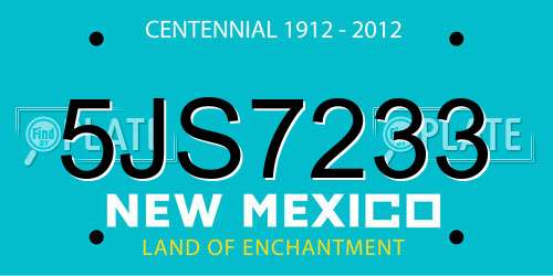 5JS7233 New Mexico License Plate