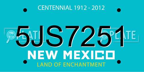 5JS7251 New Mexico License Plate