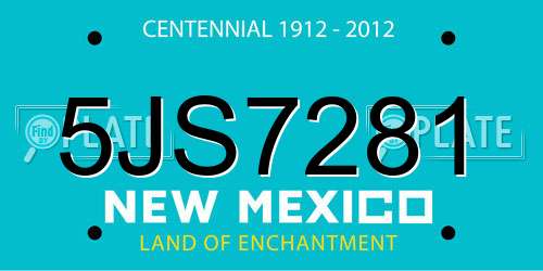 5JS7281 New Mexico License Plate