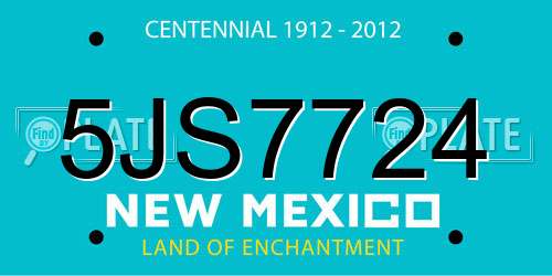 5JS7724 New Mexico License Plate