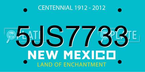 5JS7733 New Mexico License Plate