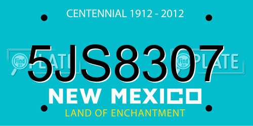 5JS8307 New Mexico License Plate