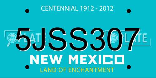 5JSS307 New Mexico License Plate