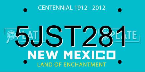 5JST281 New Mexico License Plate