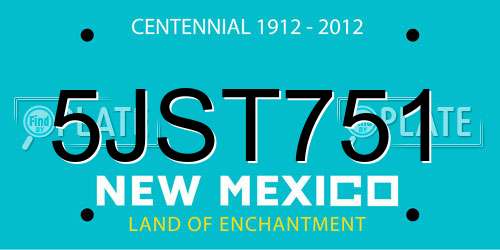 5JST751 New Mexico License Plate