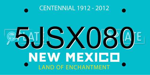 5JSX080 New Mexico License Plate