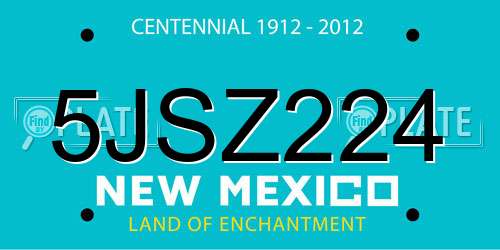 5JSZ224 New Mexico License Plate