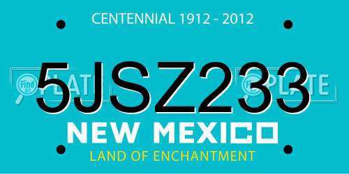 5JSZ233 New Mexico License Plate