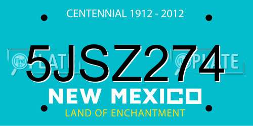 5JSZ274 New Mexico License Plate