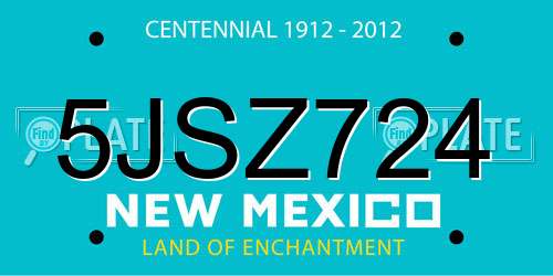 5JSZ724 New Mexico License Plate