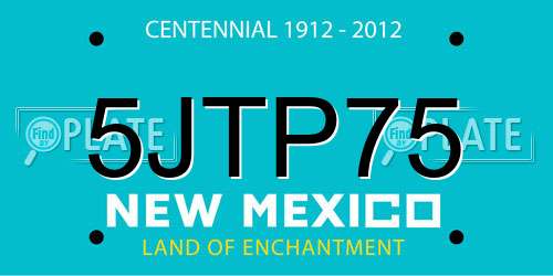 5JTP75 New Mexico License Plate