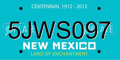 5JWS097 New Mexico License Plate