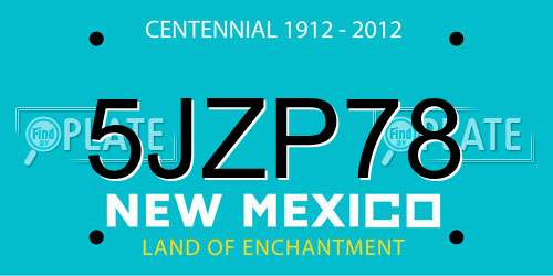 5JZP78 New Mexico License Plate