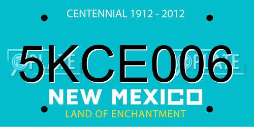 5KCE006 New Mexico License Plate