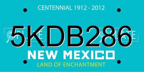 5KDB286 New Mexico License Plate