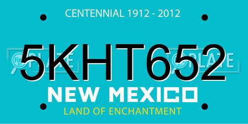 5KHT652 New Mexico License Plate