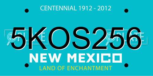 5KOS256 New Mexico License Plate