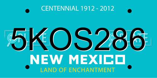 5KOS286 New Mexico License Plate