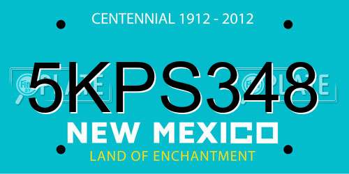 5KPS348 New Mexico License Plate
