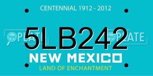 5LB242 New Mexico License Plate