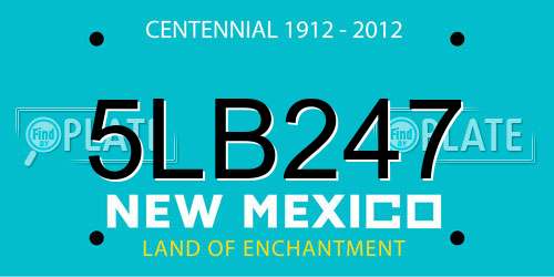 5LB247 New Mexico License Plate