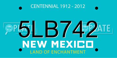 5LB742 New Mexico License Plate