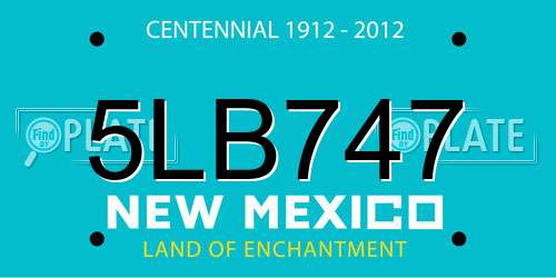 5LB747 New Mexico License Plate