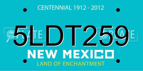5LDT259 New Mexico License Plate
