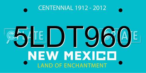 5LDT960 New Mexico License Plate
