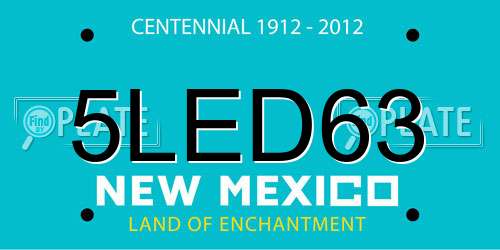 5LED63 New Mexico License Plate