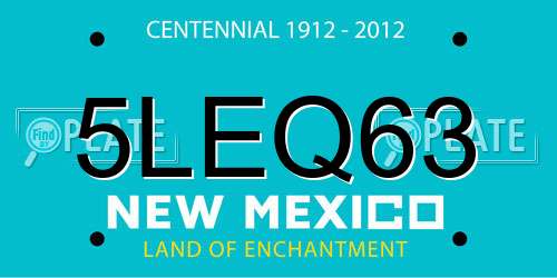 5LEQ63 New Mexico License Plate