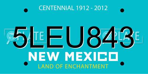 5LEU843 New Mexico License Plate