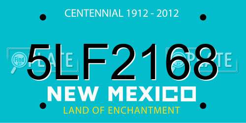 5LF2168 New Mexico License Plate