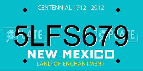 5LFS679 New Mexico License Plate