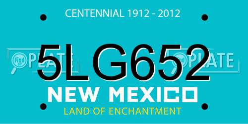 5LG652 New Mexico License Plate