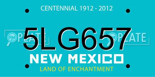 5LG657 New Mexico License Plate