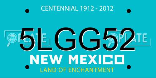 5LGG52 New Mexico License Plate