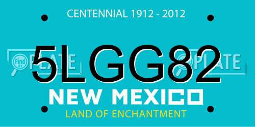5LGG82 New Mexico License Plate
