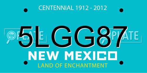 5LGG87 New Mexico License Plate