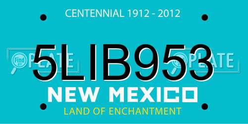 5LIB953 New Mexico License Plate