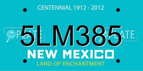 5LM385 New Mexico License Plate