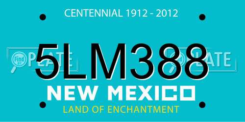 5LM388 New Mexico License Plate