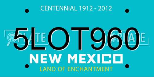 5LOT960 New Mexico License Plate