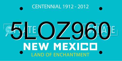 5LOZ960 New Mexico License Plate