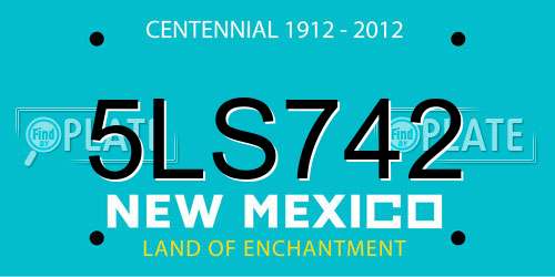 5LS742 New Mexico License Plate